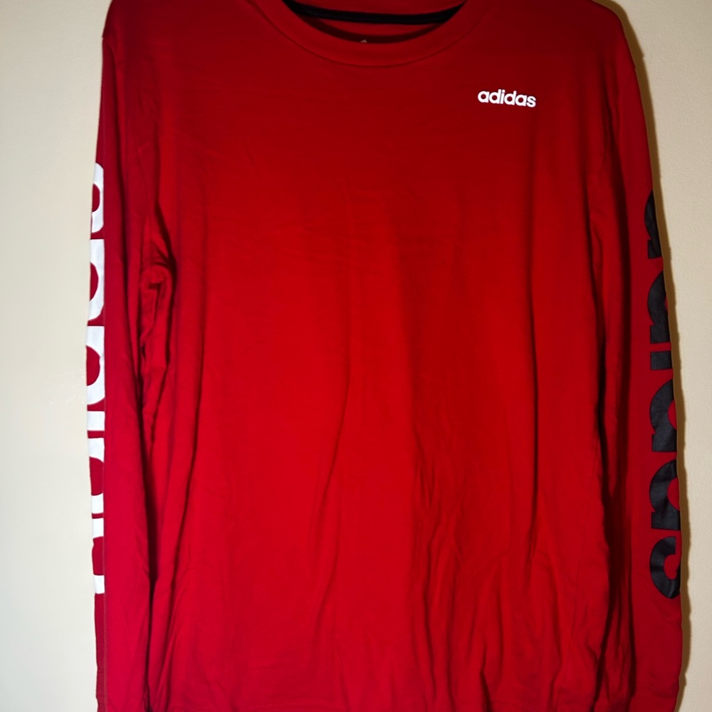 Adidas Kids Red Long Sleeve Tee